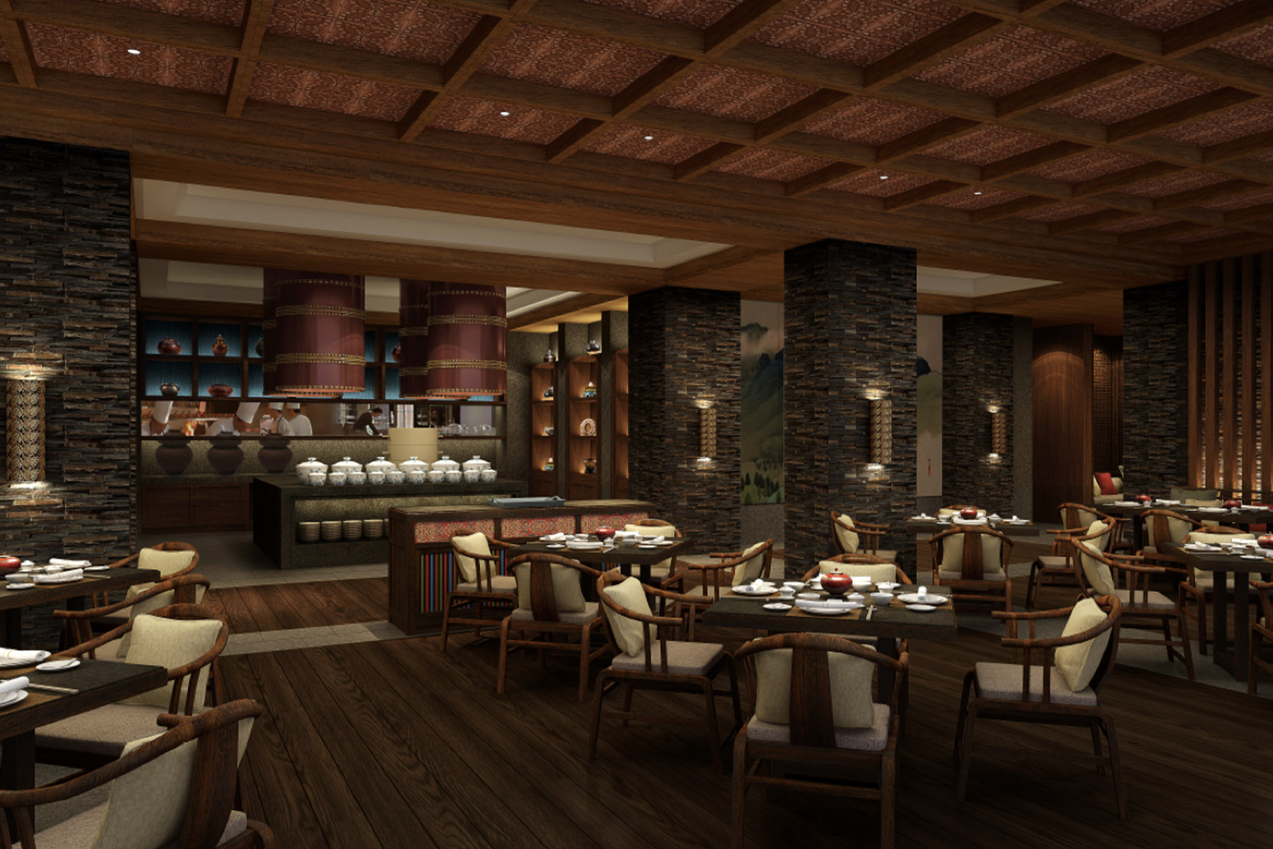 restaurant/kitchen design Ritz Carlton Jiuzhaigou