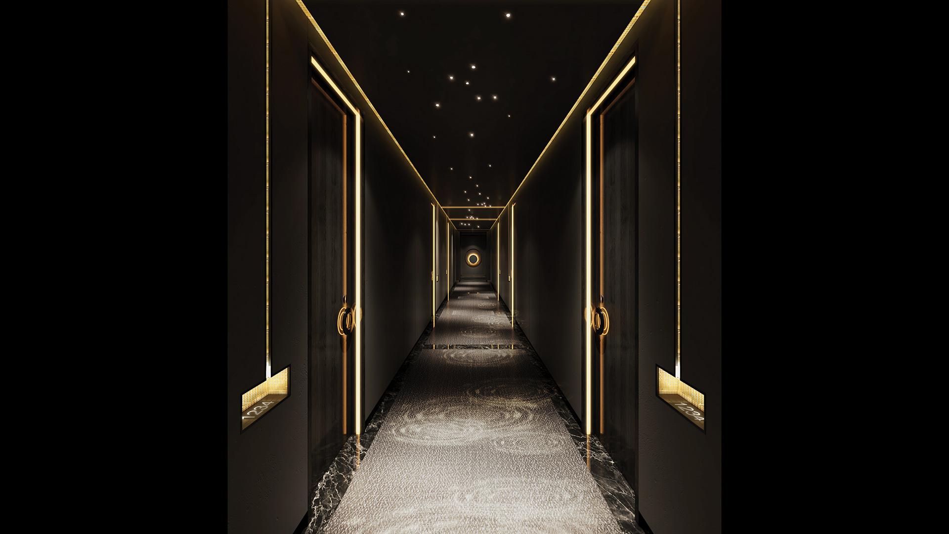 W Hotel Mina Seyahi Corridor excites - Designed by BLINK